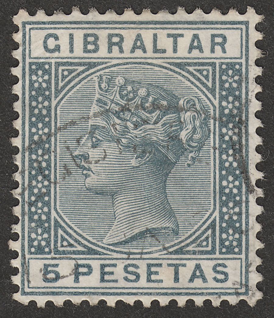 Gibraltar 1889 QV 5p Slate-Grey Used SG33