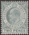 Click for more photos and details Gibraltar 1910 KEVII 2d Slate Mint SG68
