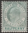 Gibraltar 1904 KEVII ½d Dull and Bright Green Ordinary Paper Mint SG56