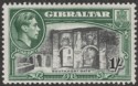 Click for more photos and details Gibraltar 1942 KGVI 1sh Black and Green Perf 13 Mint SG127b
