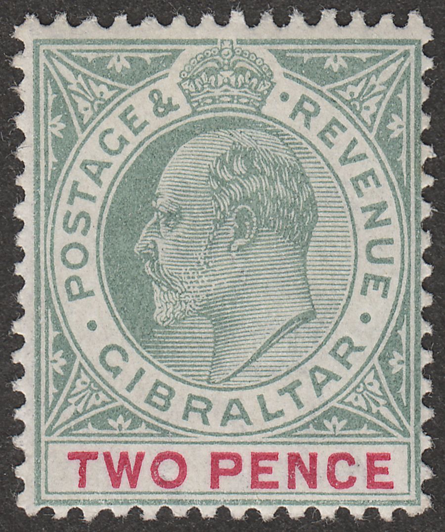 Gibraltar 1903 KEVII 2d Grey-Green and Carmine Mint SG48