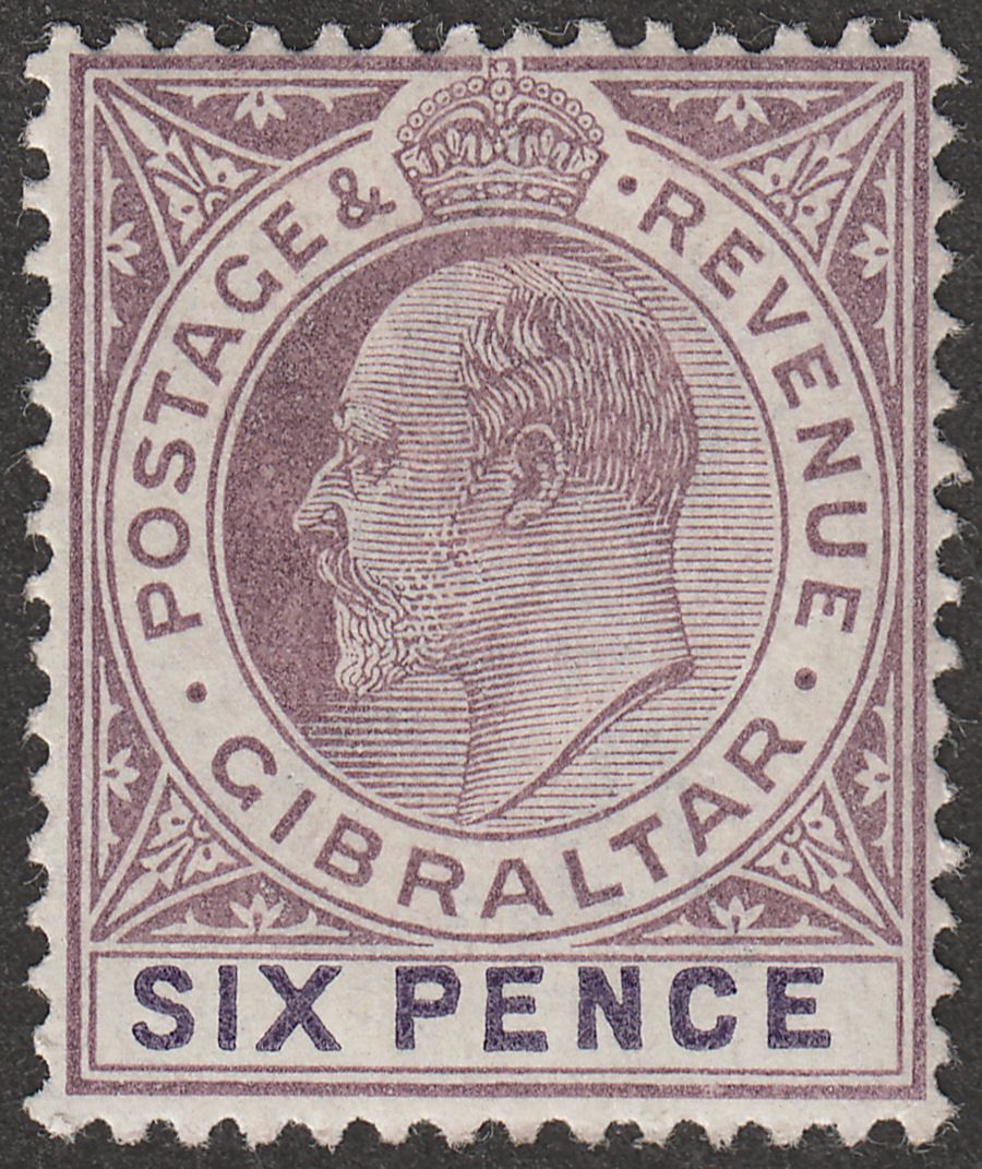 Gibraltar 1903 KEVII 6d Dull Purple and Violet Mint SG50