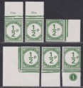 Gibraltar QEII 1971 Postage Due ½p Green Selectn inc Misplaced UM Mint SG D4 MNH