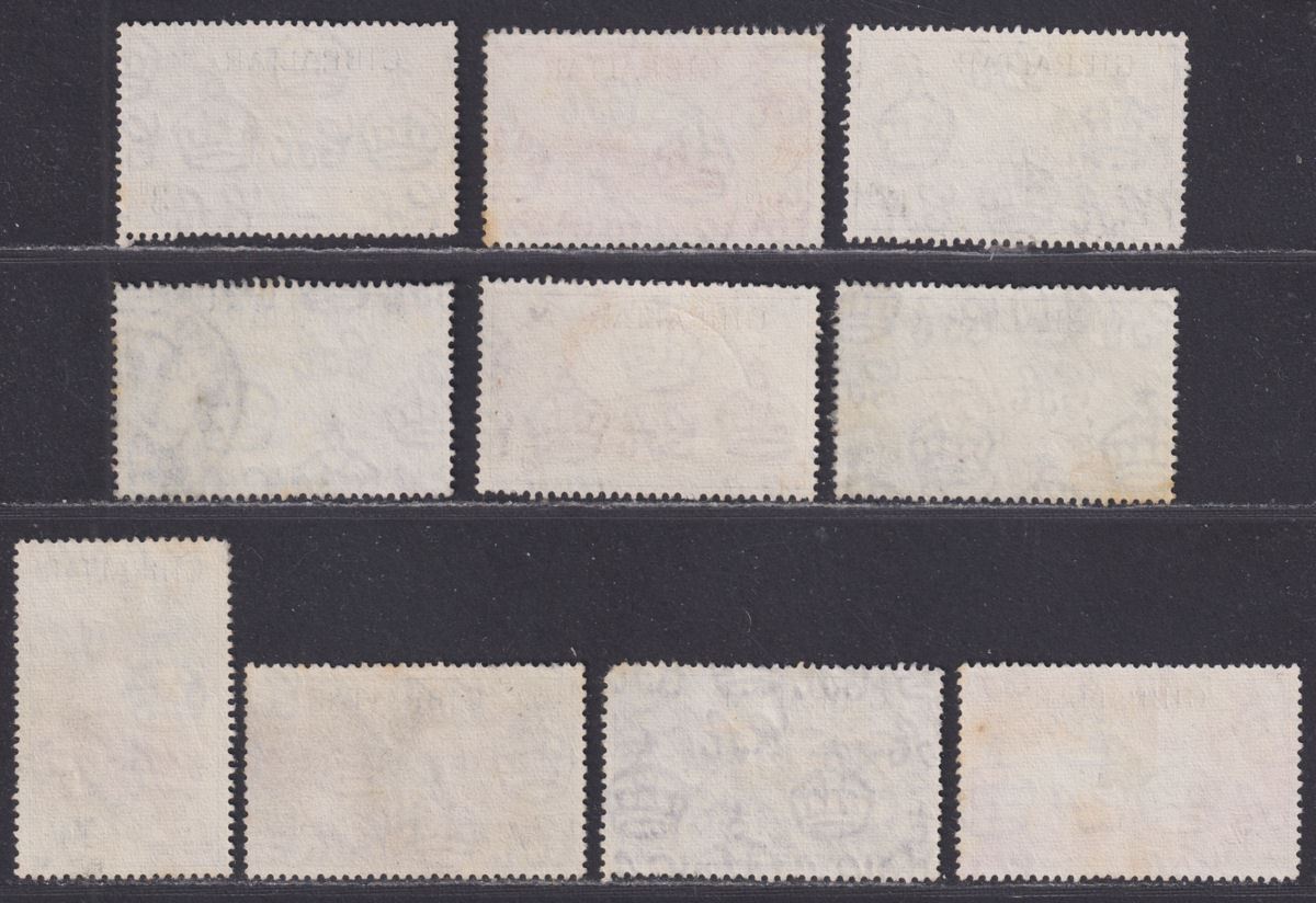 Gibraltar 1953 Queen Elizabeth II Part Set to 10sh Used - with tone spots