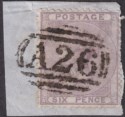 Click for more photos and details GB used Gibraltar 1856 QV 6d Lilac Used on Piece w A26 Postmark SG Z42 cat £50