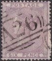 Click for more photos and details GB used Gibraltar 1856 QV 6d Lilac Used w A26 Postmark SG Z42 cat £50