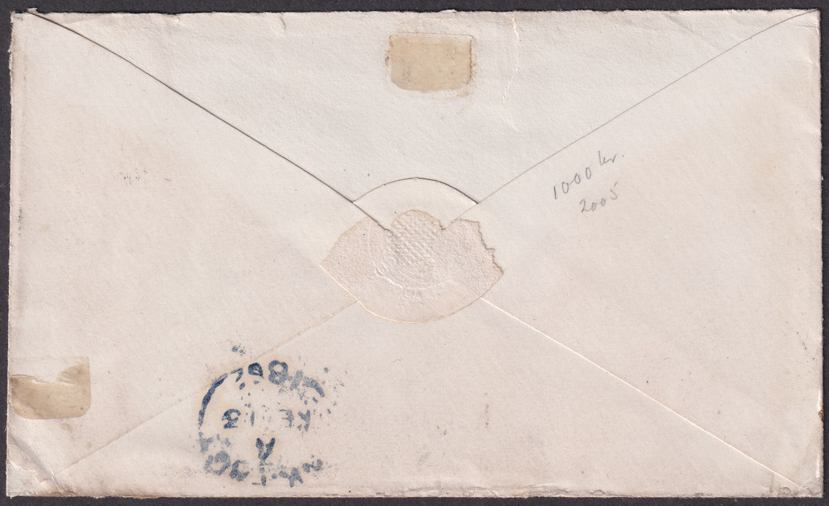 GB used Gibraltar 1862 QV 6d Used on Cover to Ireland with A26 Postmark SG Z42