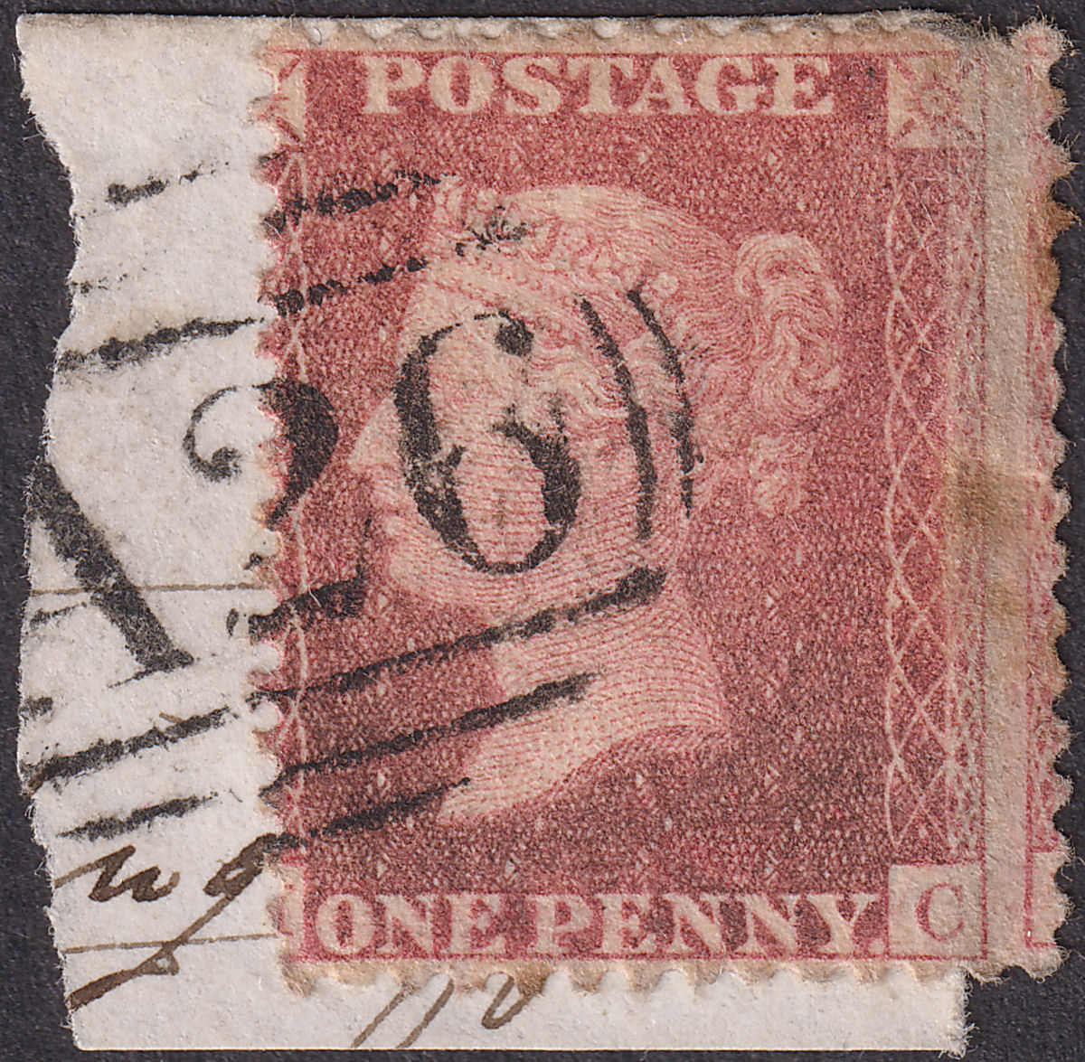 GB used Gibraltar 1857 Queen Victoria 1d Used on Piece with A26 Postmark SG Z18