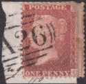 Click for more photos and details GB used Gibraltar 1857 Queen Victoria 1d Used on Piece with A26 Postmark SG Z18