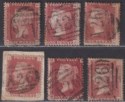 Click for more photos and details GB used Gibraltar 1864 QV 1d Pl 174 175 177 178 179 180 Used A26 Postmark SG Z19