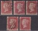 Click for more photos and details GB used Gibraltar 1864 QV 1d Plate 191 192 194 195 196 Used A26 Postmarks SG Z19