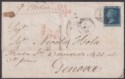 Click for more photos and details GB used Gibraltar 1862 QV 2d Used on Ship Cover to Genova w A26 Pmk SG Z22
