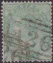 Click for more photos and details GB used Gibraltar 1856 QV 1sh Green Used with A26 Postmark SG Z59 cat £120