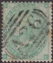 Click for more photos and details GB used Gibraltar 1862 QV 1sh Green Used with A26 Postmark SG Z60 cat £90 tones