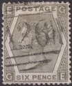 Click for more photos and details GB used Gibraltar 1873 QV 6d Grey Used with A26 Postmark SG Z49 cat £95