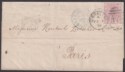 Click for more photos and details GB used Gibraltar 1879 QV 2½d Used on Cover to Paris w A26 Pmk SG Z26