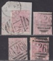 Click for more photos and details GB used Gibraltar 1876-79 QV 2½d Plates 12-15 Used with A26 Postmarks SG Z26