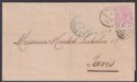 Click for more photos and details GB used Gibraltar 1879 QV 2½d Used on Cover to Paris w A26 Pmk SG Z26