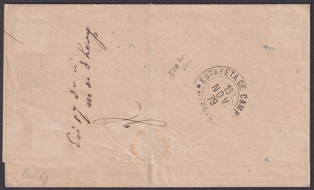 GB used Gibraltar 1879 QV 2½d Used on Cover to Paris w A26 Pmk SG Z26