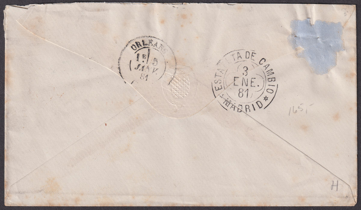 GB used Gibraltar 1881 QV 2½d Used on Cover to France with A26 Postmark SG Z27