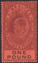 Click for more photos and details Gibraltar 1903 KEVII £1 Dull Purple and Black on Red Mint SG55 cat £650