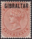 Click for more photos and details Gibraltar 1886 QV Overprint on Bermuda 4d Orange-Brown Mint SG5 cat £225
