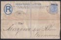 Click for more photos and details Gibraltar 1886 QV Opt Bermuda 2½d Uprating 2d Reg PS Envelope Used SG4 - Germany