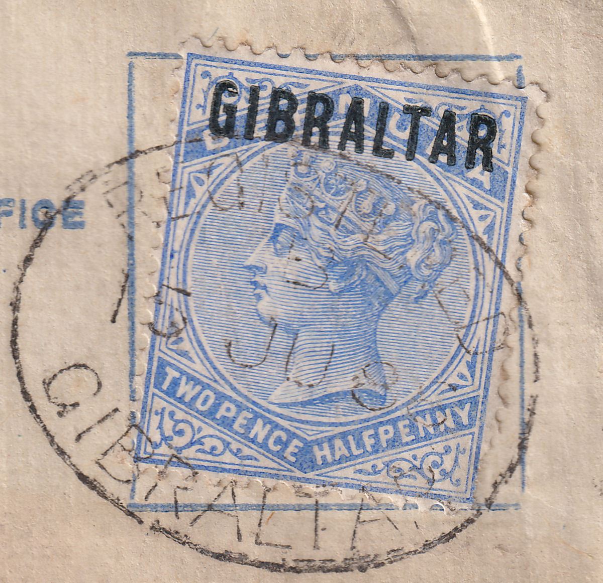 Gibraltar 1886 QV Opt Bermuda 2½d Uprating 2d Reg PS Envelope Used SG4 - Germany