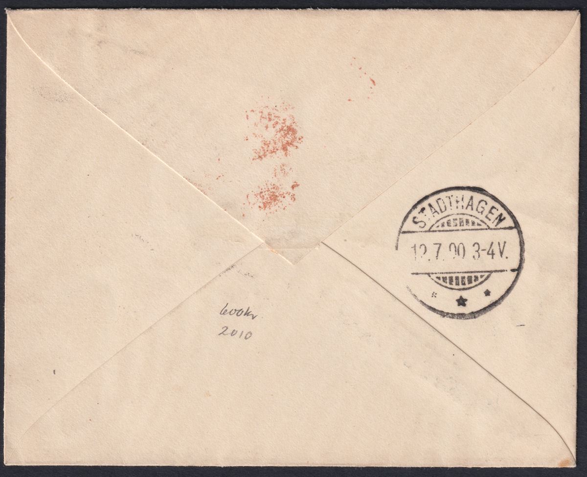 Gibraltar 1890 QV 25c Surcharge on 2½d Bright Blue Used on Cover to Germany