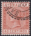 Click for more photos and details Gibraltar used Morocco 1889 QV 40c Used SAFI Postmark SG Z116* French PO