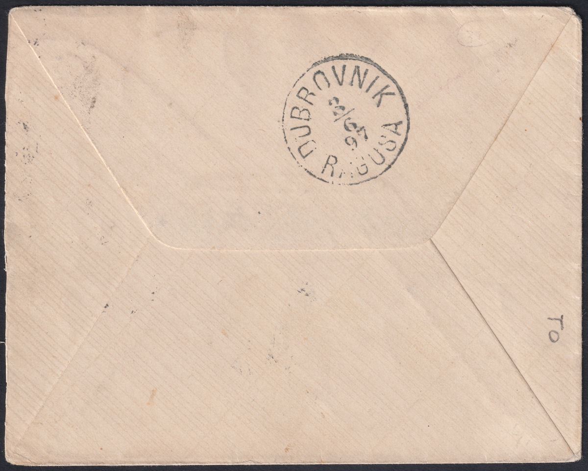 Gibraltar 1897 QV 10c, 40c, 50c, 1p Used on Registered Cover - Dubrovnik Austria