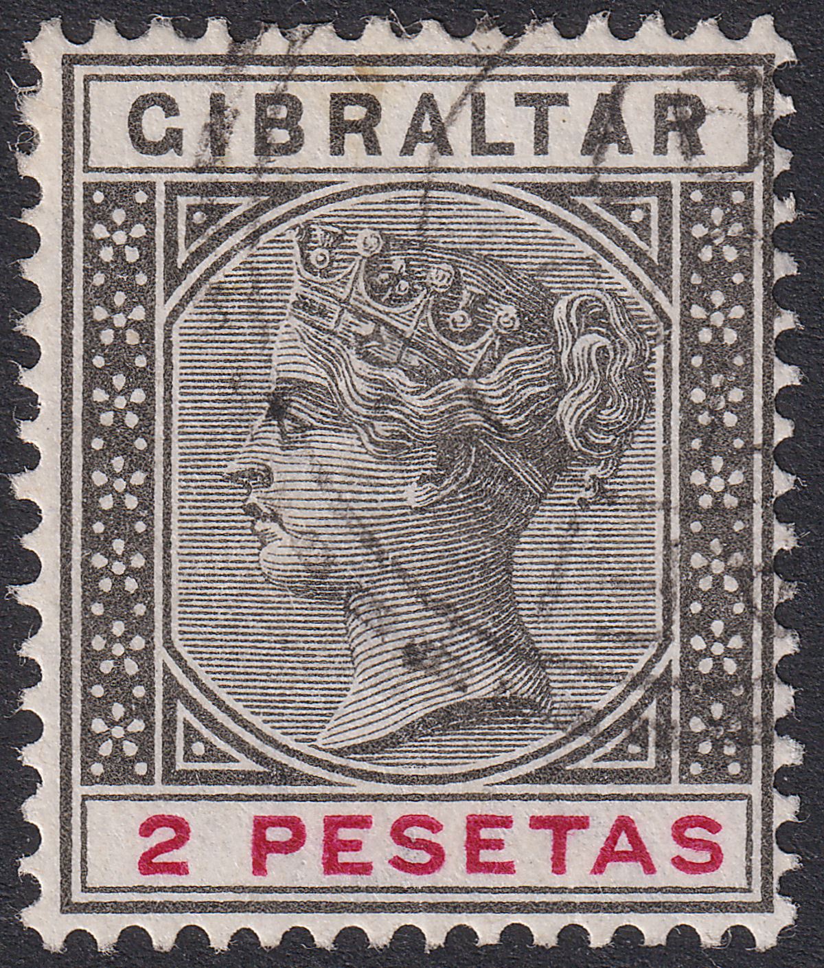 Gibraltar used Morocco 1889 QV 2p Used SAFI Postmark SG Z119* French PO