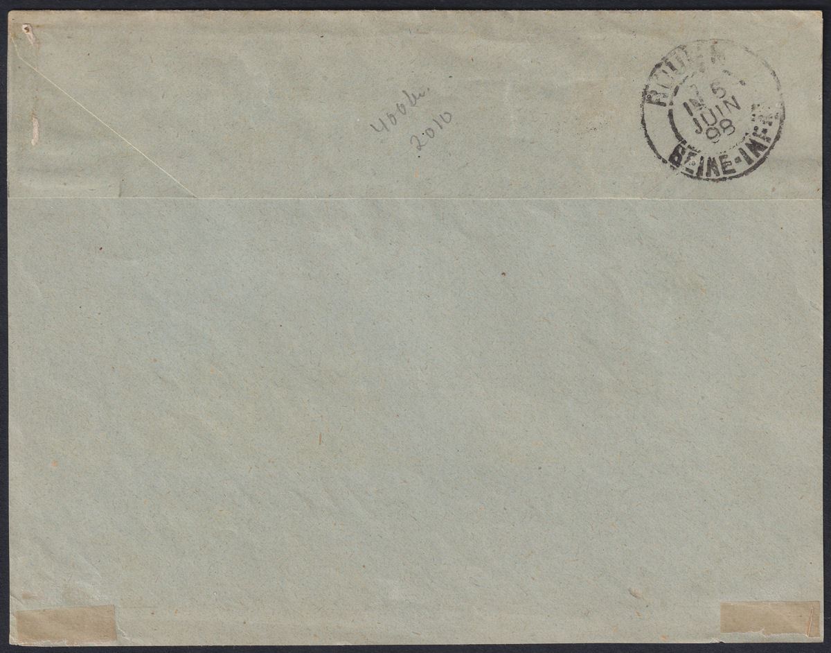 Gibraltar 1898 QV 5c + 10c Pair Used on Hungarian Paquebot P Cover - Rouen M-K-A