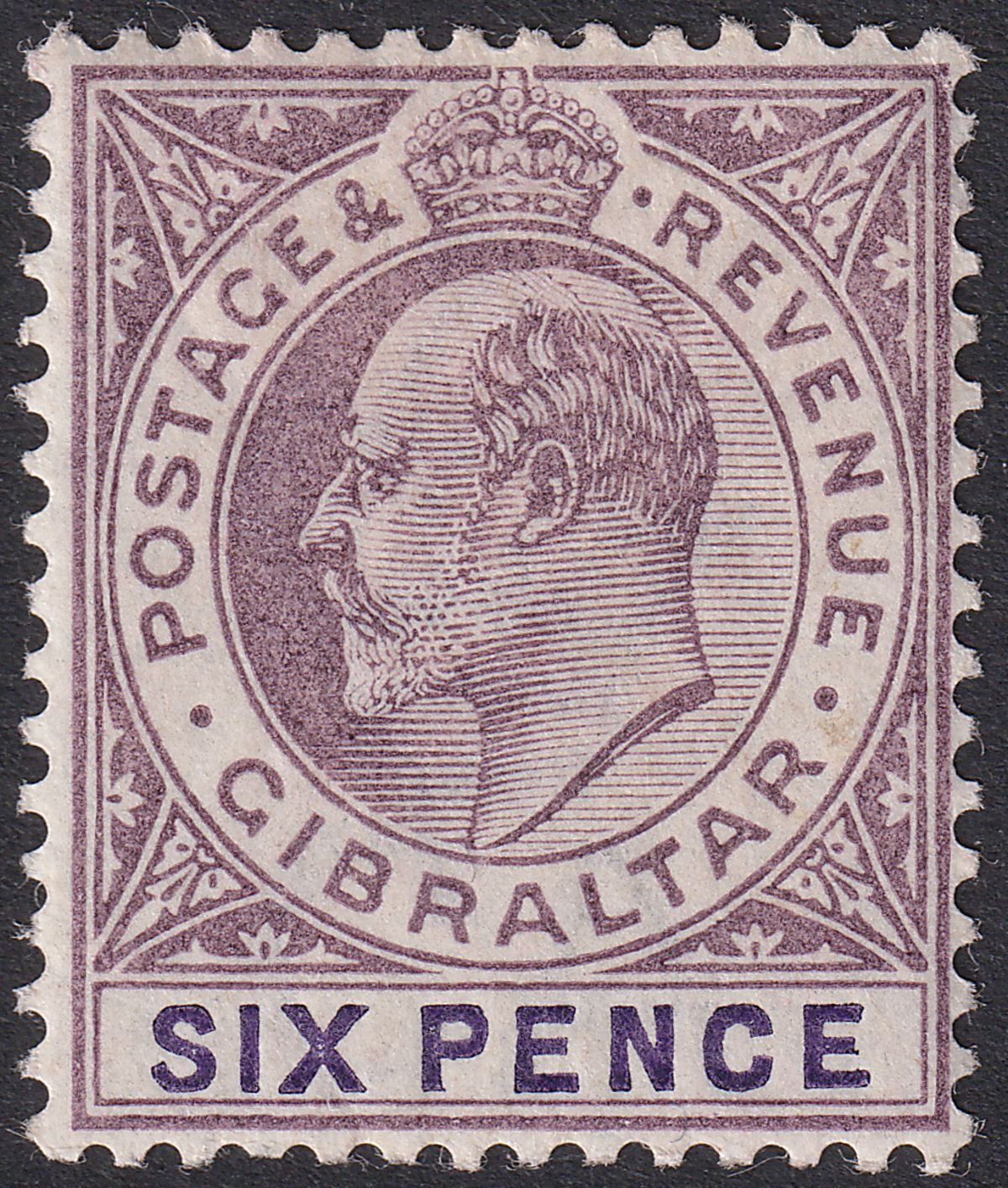 Gibraltar 1903 KEVII 6d Dull Purple and Violet Mint SG50 cat £42