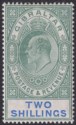 Click for more photos and details Gibraltar 1903 KEVII 2sh Green and Blue Mint SG52 cat £200