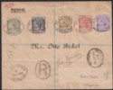 Click for more photos and details Gibraltar 1898 QV 20c + 40c + 50c + 1p + 2p Used on Cover to Germany SG31 SG32
