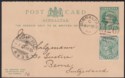 Click for more photos and details Gibraltar 1898 QV ½d Uprating ½d Postal Stationery Postcard Used SG39 to Berne