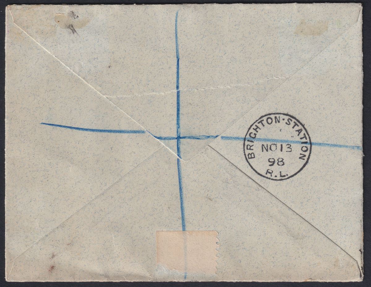 Gibraltar 1898 QV Multi Stamp Registered Cover Used to UK SG39 SG40 SG42