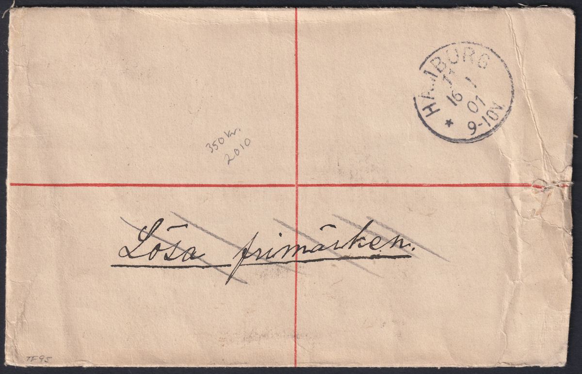 Gibraltar 1901 QV 2½d Uprating 2d Registered Post Stat Used to Germany SG42