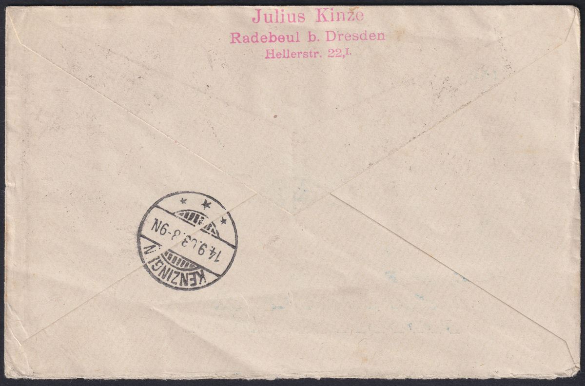 Gibraltar 1903 KEVII ½d x5 1d x5 Used on Registered Cover to Germany SG46 SG47
