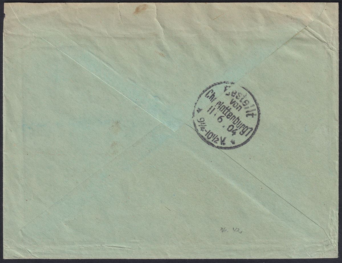 Gibraltar 1904 KEVII 1sh Black and Carmine Used Registered Cover SG51 to Germany