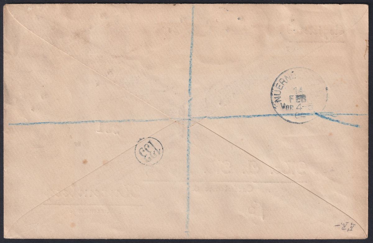 Gibraltar 1904 KEVII ½d to 1sh Used on Registered Cover to Germany SG46-51