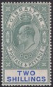 Click for more photos and details Gibraltar 1907 KEVII 2sh Green and Blue Ordinary Mint SG62 cat £130