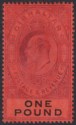 Click for more photos and details Gibraltar 1908 KEVII £1 Deep Purple and Black on Red Mint SG64 cat £650