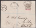Click for more photos and details Gibraltar 1904 KEVII 1sh Black and Carmine Used Registered Cover SG51 to Germany