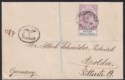 Click for more photos and details Gibraltar 1909 KEVII 4sh Purple + Green Used Registered Cover SG63 c£450 off cov