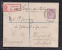 Click for more photos and details Gibraltar 1911 KEVII 6d Dull Purple + Violet Used Registered Cover Austria SG60a