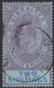 Click for more photos and details Gibraltar 1910 KEVII 2sh Purple and Bright Blue on Blue Used SG72 cat £75