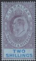 Click for more photos and details Gibraltar 1910 KEVII 2sh Purple and Bright Blue on Blue Mint SG72 cat £70