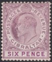 Click for more photos and details Gibraltar 1911 KEVII 6d Dull and Bright Purple Mint SG70 cat £180